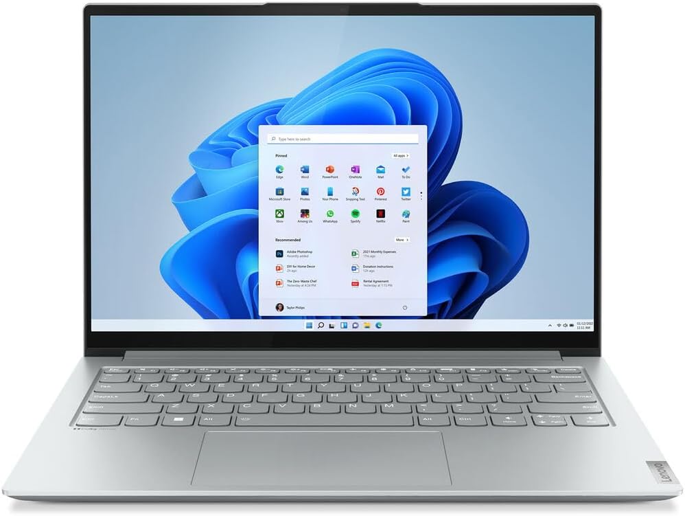 Lenovo Slim 7 Personal Laptop - 14' 2880x1800 Touchscreen 90Hz - 12-Core Intel i7-1260P - 16GB RAM 512GB SSD - Intel Iris Xe Graphics - Thunderbolt 4 - Wi-Fi 6E - 1080p FHD Camera - W10P - Cloud Grey