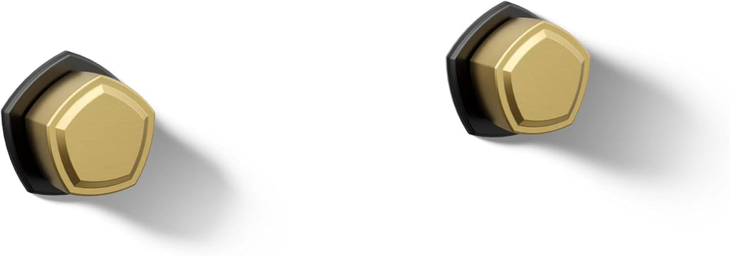 KOHLER K-T27013-9-BMB Occasion Wall-Mount Bathroom Sink Faucet Knob Handle Trim, 1.2 GPM, Premium Durable Metal, Matte Black with Moderne Brass