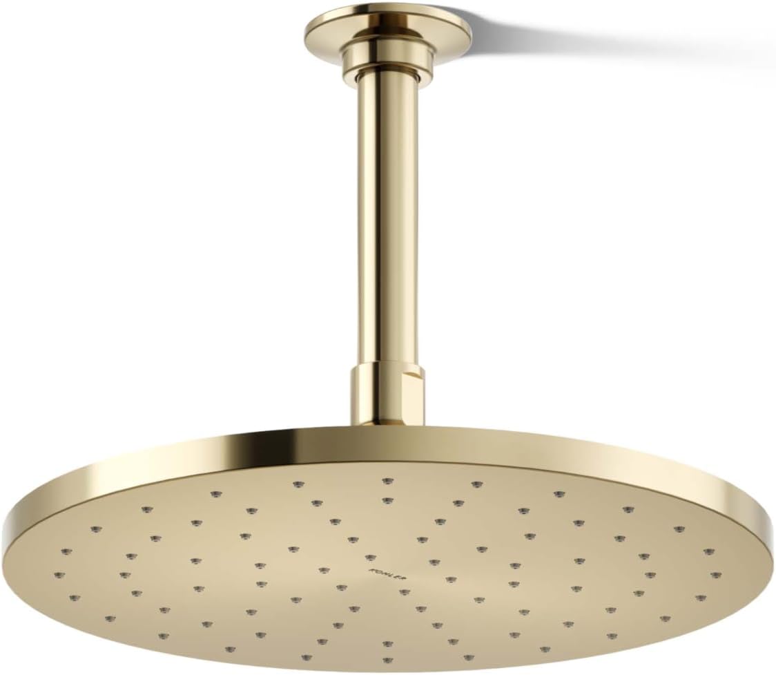 Kohler 13689-G-AF Contemporary Round 10' single-function rainhead, 1.75 gpm, Vibrant French Gold