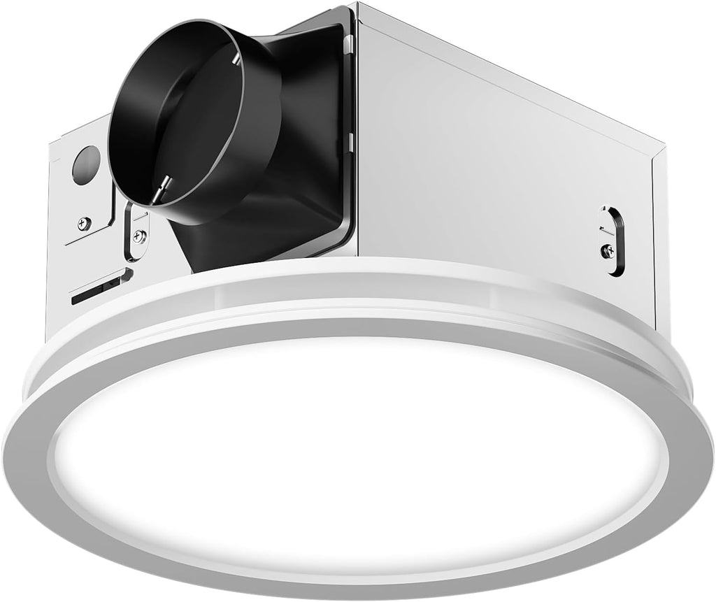 Fitop Bathroom Exhaust Fan with Light,130 CFM 47W 1100LM Ceiling Mount Shower Ventilation Exhaust Fan, 1.5Sones Bathroom Vent Fan with Light, Fan LED Light 3000K/4000K/5000K