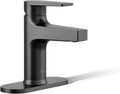 Kohler 74021-4-BL Taut® Single-Handle Bathroom Sink Faucet, 1.2 gpm, Matte Black