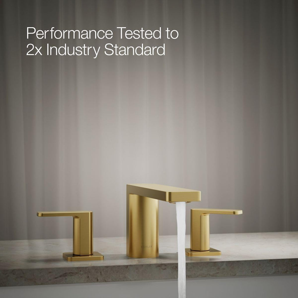 Kohler 27121-4-2MB Parallel® Two-Handle Deck-Mount Bath Faucet, Vibrant Brushed Moderne Brass