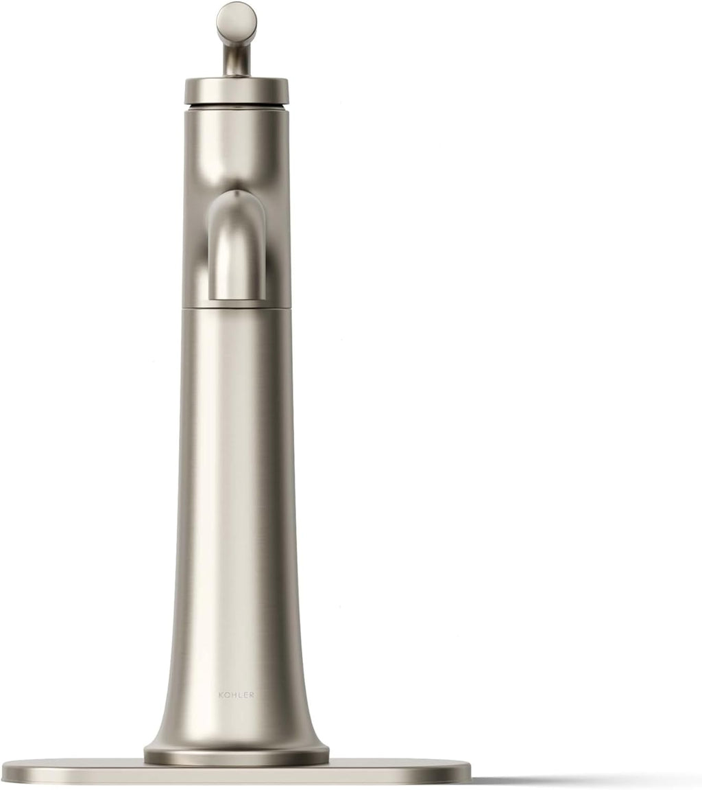 KOHLER 26437-4K-BN Tone K-26437-4K-BN ToneTall Single Handle Bathroom Sink Faucet, 1.0 GPM, Vibrant Brushed Nickel