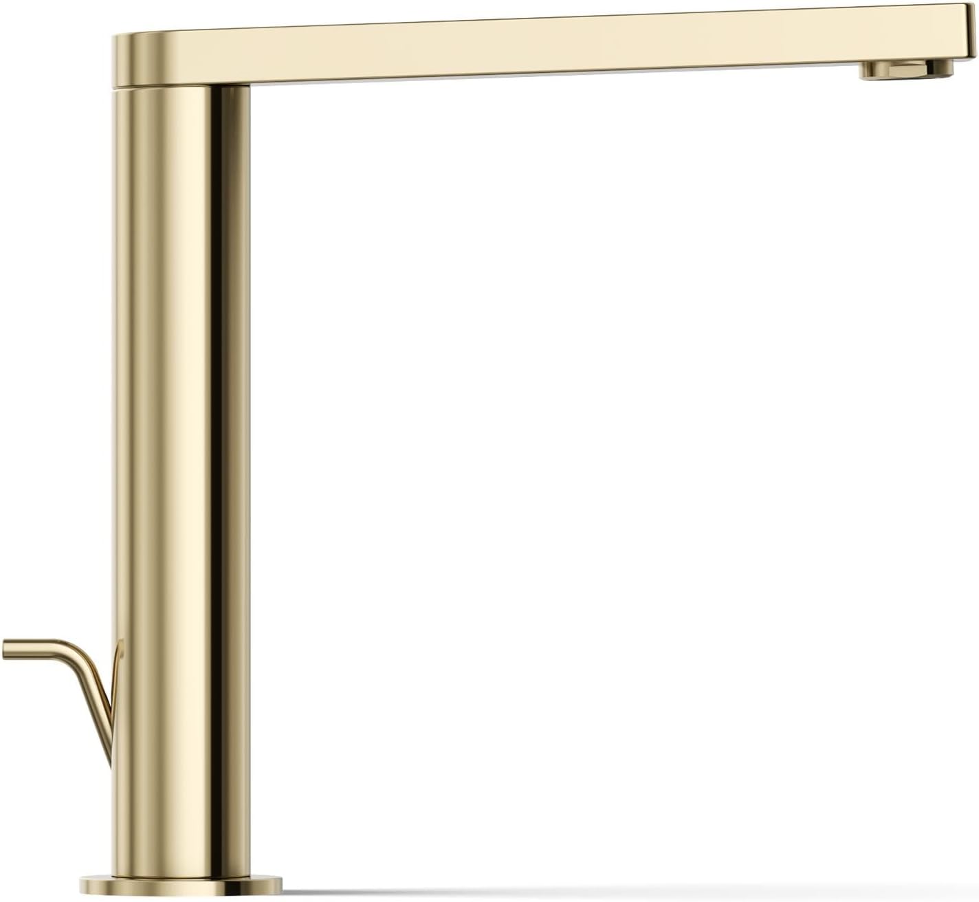Kohler 73168-4-AF Composed® Tall Single-Handle Bathroom Sink Faucet with Lever Handle, 1.2 gpm, Vibrant French Gold