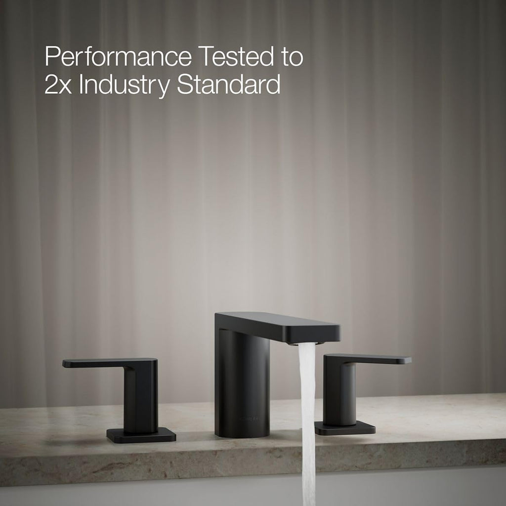 Kohler 27121-4-BL Parallel® Two-Handle Deck-Mount Bath Faucet, Matte Black