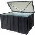 215 Gallon Outdoor Storage Box, Metal Deck Box with Waterproof UV-Resistant and Hydraulic Rod Design for Poolside, Patio, Backyard (Medium)