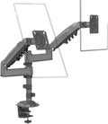 H180 17'-27' 22'-32' Dual Monitor Table Stand Gas Spring Full Motion LCD TV Stand 2-9 kg 2-12 kg Double Arm Clamp Stand(2-9KG Matte Charcoal)