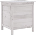 vidaXL Solid Wood Fir Garden Storage Box - White Outdoor Cushion Holder with Ample Space and Ventilated Bottom for Deck, Patio, Garden, ys/m, 364749