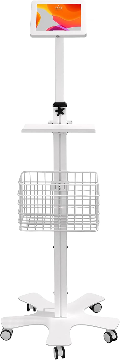 Premium Medical Tablet Stand – CTA Height Adjustable Mobile Tablet Stand with Add-ons for Healthcare - for iPad mini A17 Pro & 1/2/3/4/5/6 - Samsung Tab A 8' inch