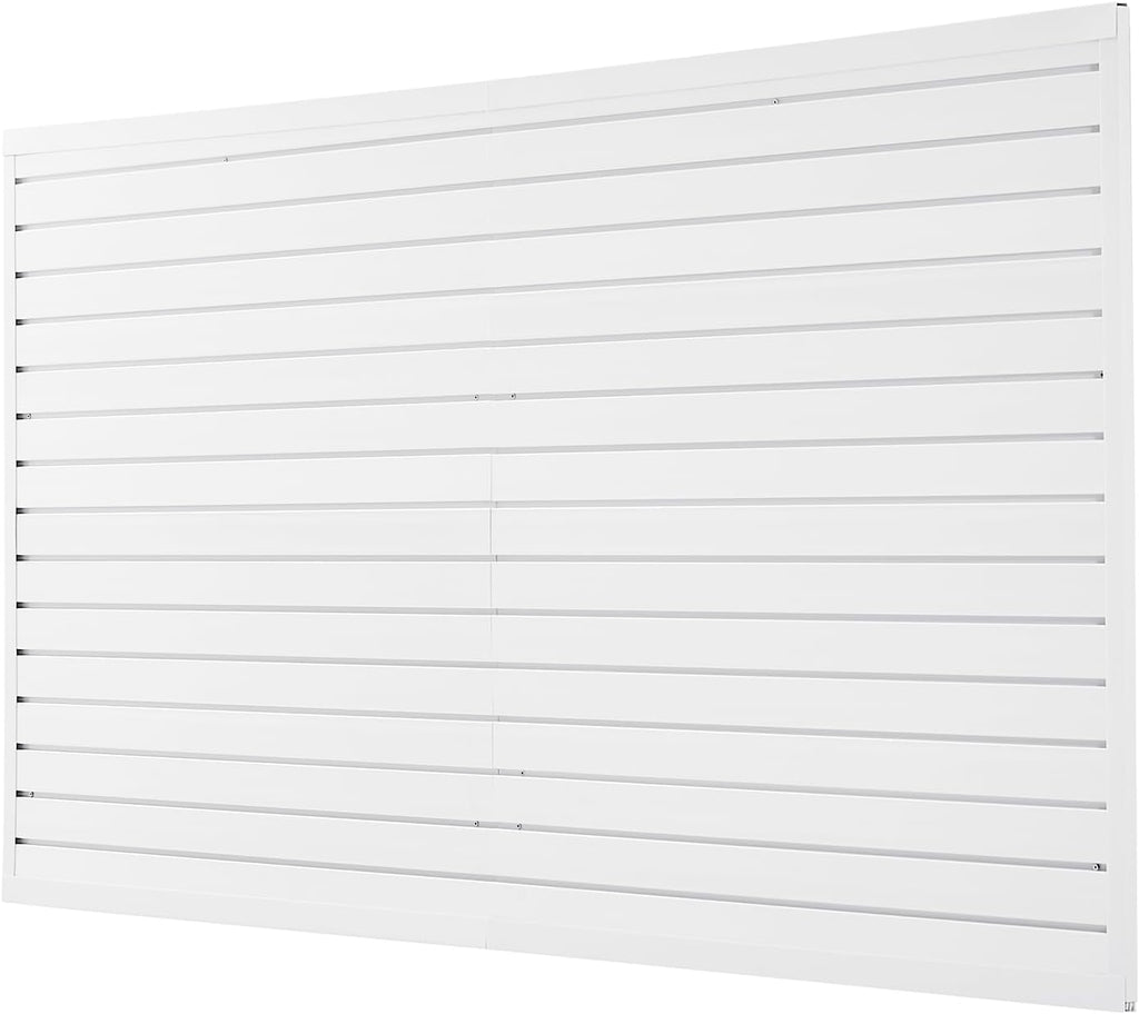VEVOR Slat Wall Paneling, 8 x 4 ft, PVC Garage Slatwall without Accessories, White Slat Wall Easy-to-Install Adjustable Slatwall Panel with Coupling Structure & DIY Cutting, Fits for Storage & Display