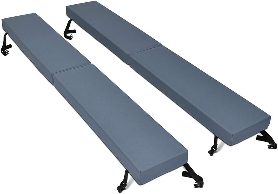North American Mattress 6' Outdoor Picnic Bench Seat Cushion - 2 Piece Set; 72' (6ft) x 10' x 3'; Gray - Folding & Easy to Carry