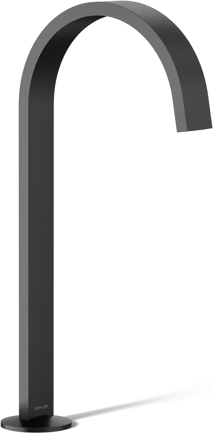 Kohler 77966-BL Components® Bathroom Sink Faucet spout with Ribbon Design, 1.2 gpm, Matte Black