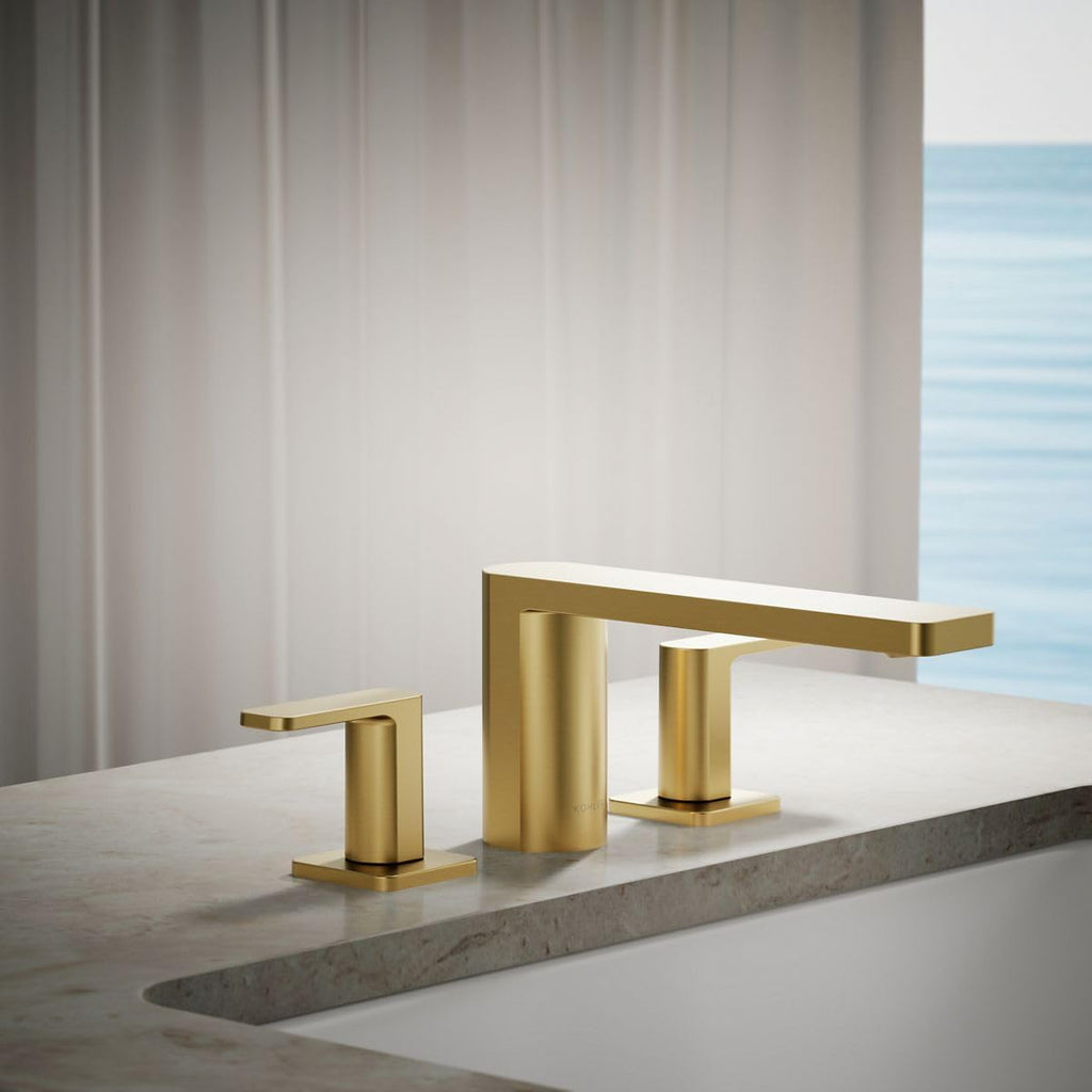 Kohler 27121-4-2MB Parallel® Two-Handle Deck-Mount Bath Faucet, Vibrant Brushed Moderne Brass