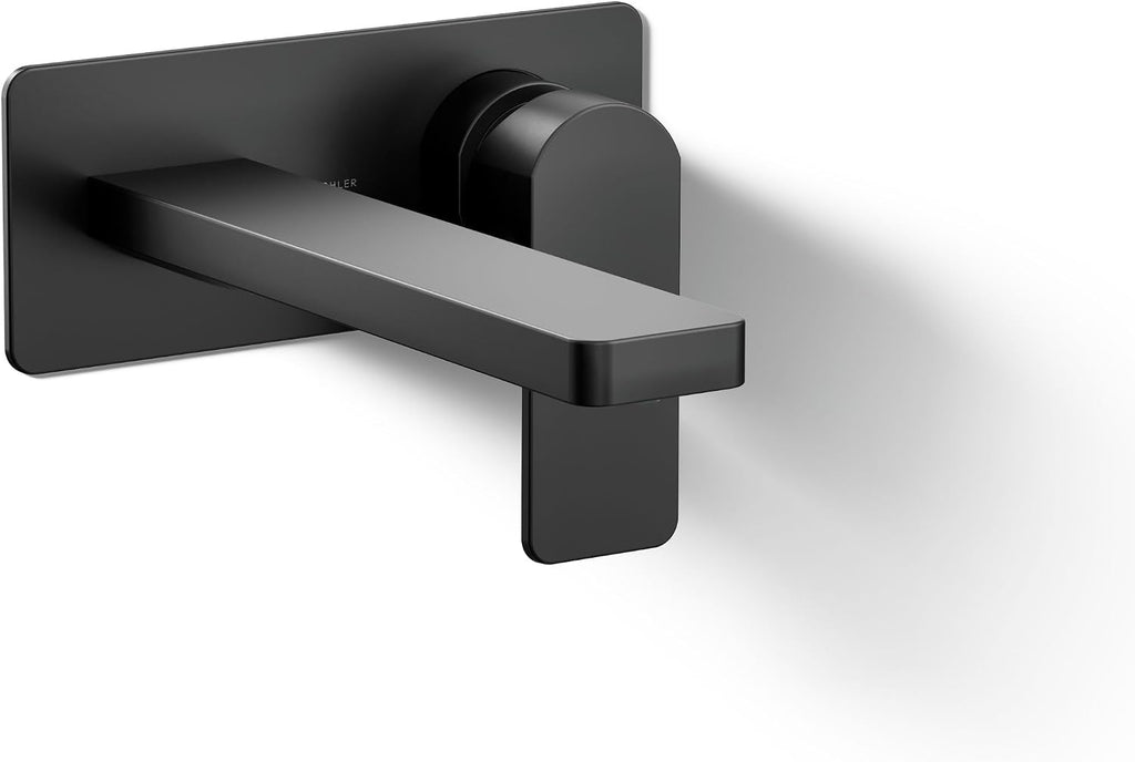 Kohler 22567-4-BL Parallel® Wall-Mount Single-Handle Bathroom Sink Faucet, 1.2 gpm, Matte Black