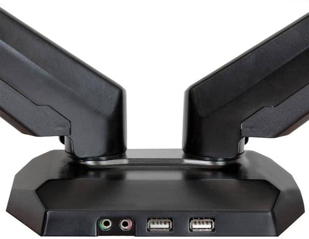 StarTech.com Desk Mount Dual Monitor Arm with USB/Audio, Desk Clamp Ergonomic VESA Mount for up to 32' (17.6lb/8kg) Displays