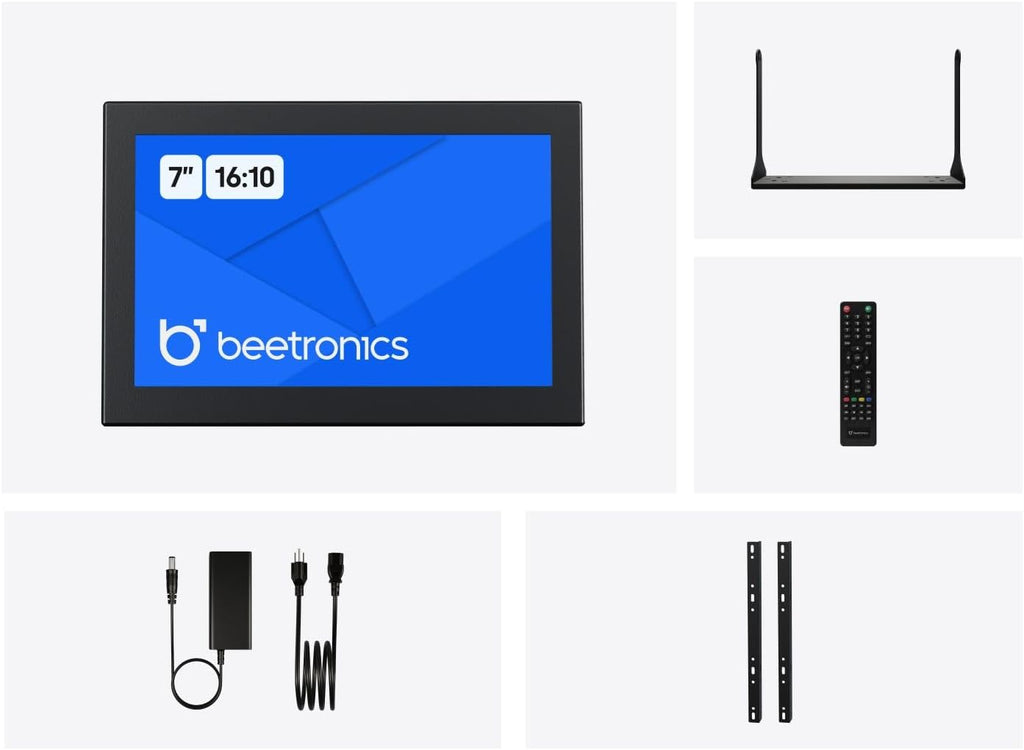 Beetronics 7-Inch Full HD IPS Monitor - Professional Industrial-Grade Display | HDMI, VGA, BNC, RCA Inputs | Durable Metal Housing, Matte Screen, 24/7 Continuous Operation, Wide Viewing Angle - 7HD7M