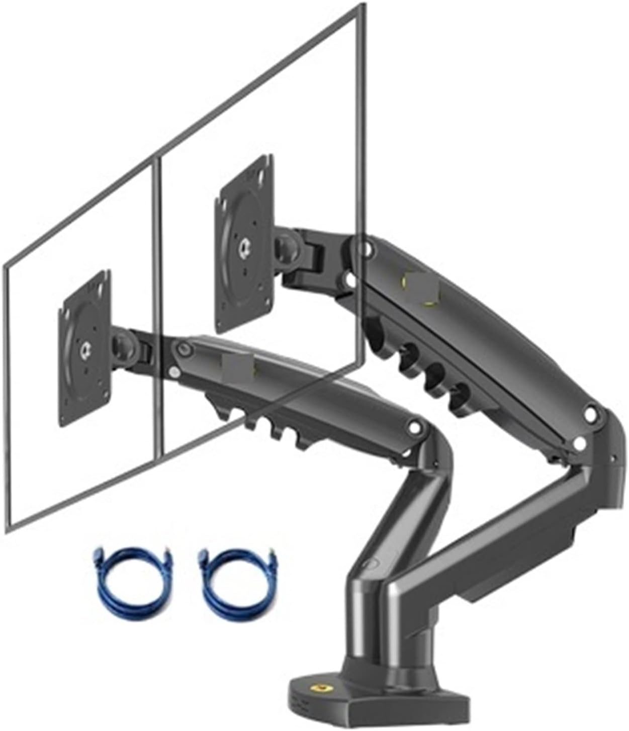 F160 Support USB3.0 27' 2-9KG Double Monitor Stand for No Hole Air Press Gas Strut Tv Mount Dual Sreen 360 Rotate Desktop USB3.0