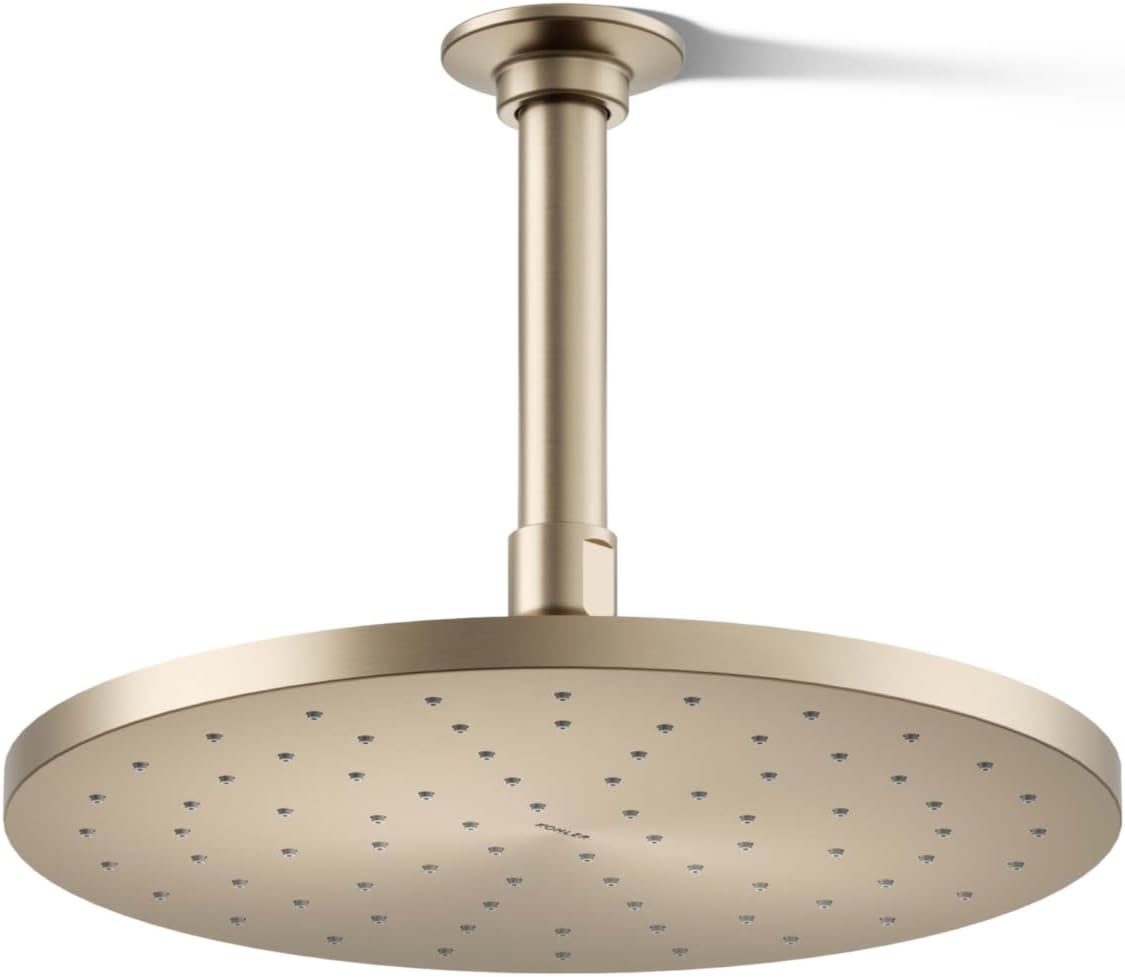 Kohler 13689-BV Contemporary Round 10' single-function rainhead, 2.5 gpm, Vibrant Brushed Bronze