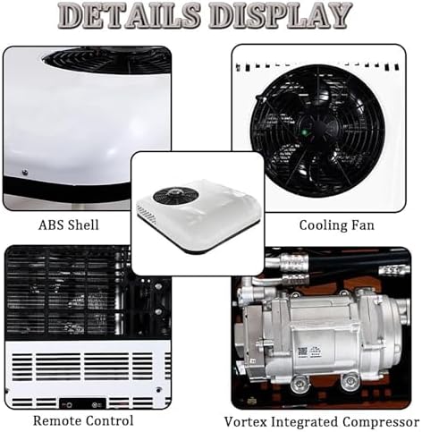 12V/24V Electric Car RV Air Conditioner, 2200W Portable Cooling System for Minivans, SUVs, Trucks & Construction Vehicles, Ideal Parking AC for Campers