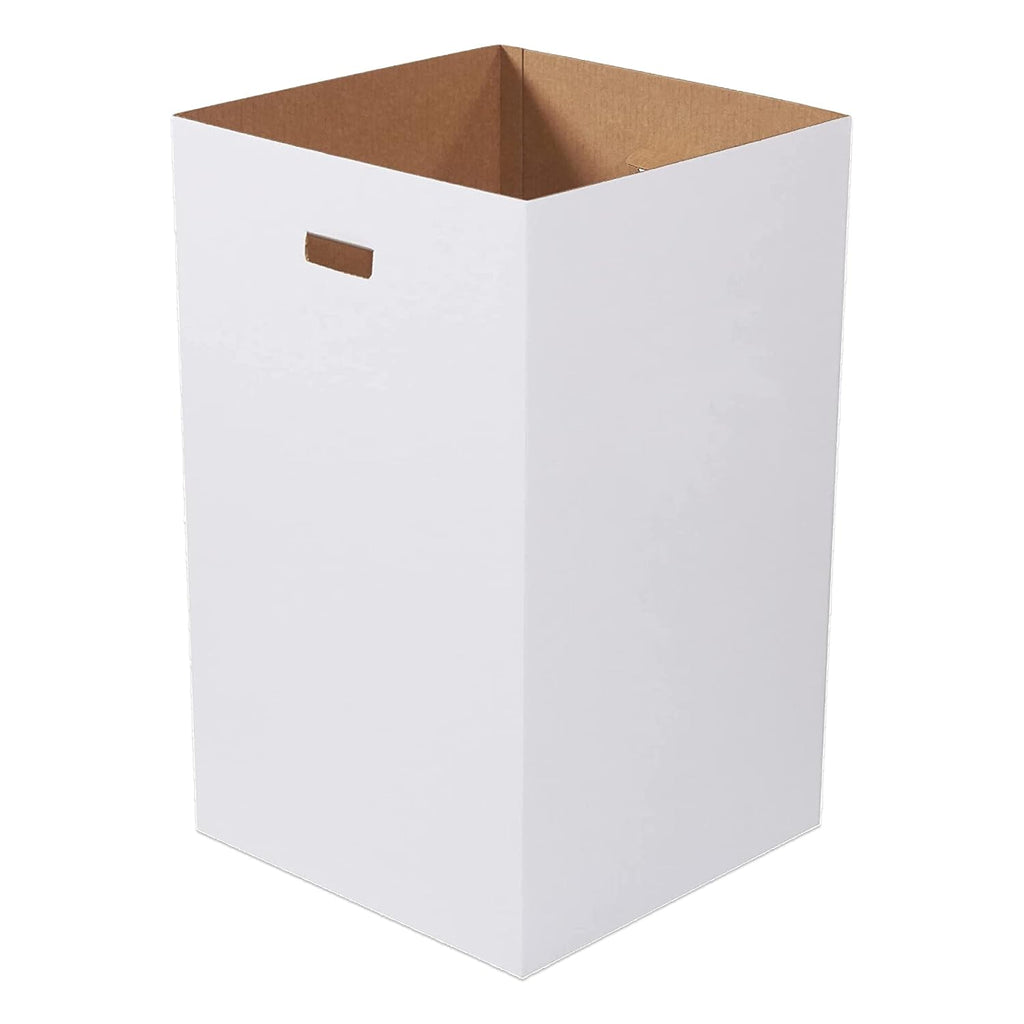 Box USA 40 Gallon 18' L x 18' W x 30' H 10-Pack Cardboard Trash Cans and Recycling Bins, Reusable or Disposable Pop Up Garbage Boxes for Parties, Outdoor Events, Heavy Duty, Plain
