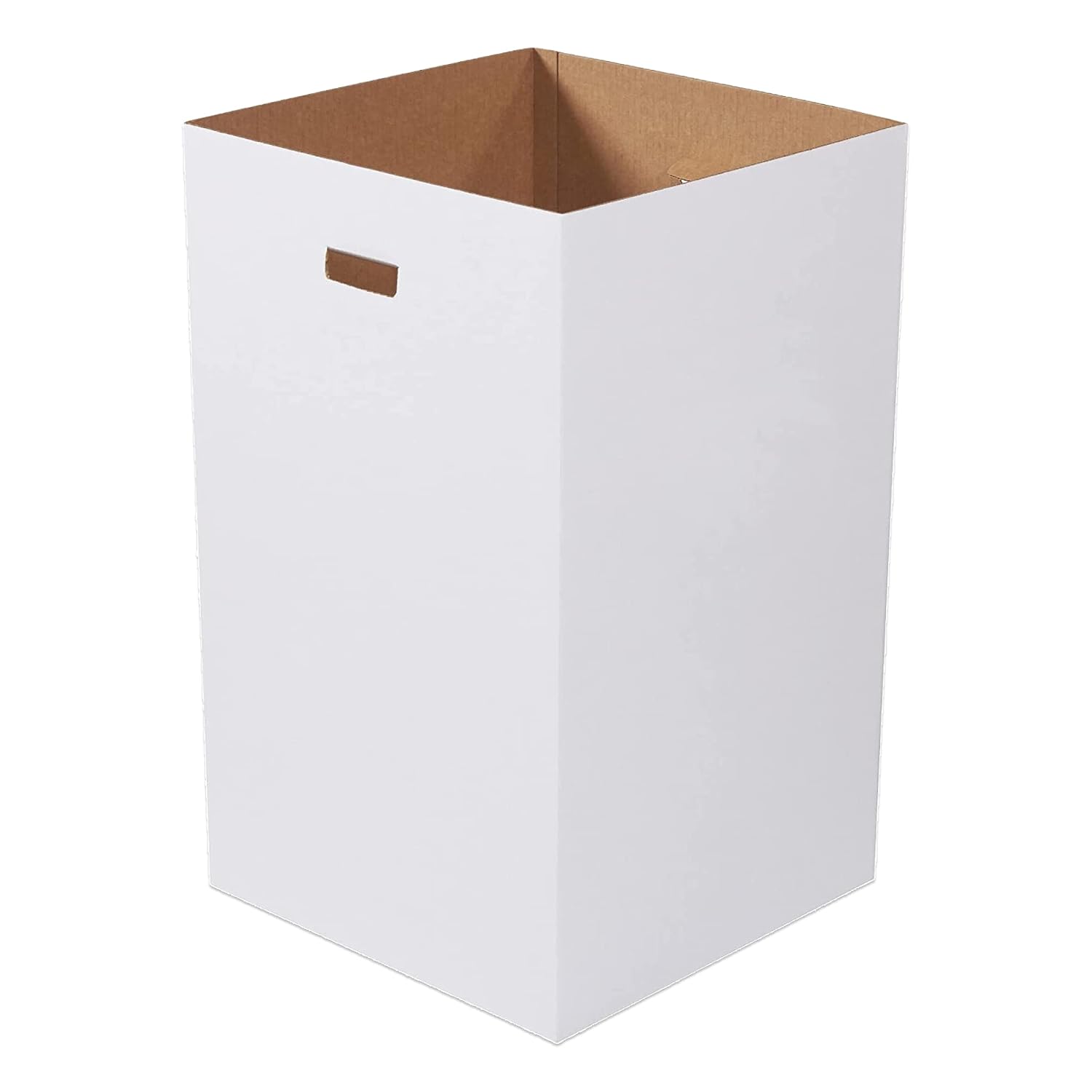 Box USA 40 Gallon 18' L x 18' W x 30' H 10-Pack Cardboard Trash Cans and Recycling Bins, Reusable or Disposable Pop Up Garbage Boxes for Parties, Outdoor Events, Heavy Duty, Plain