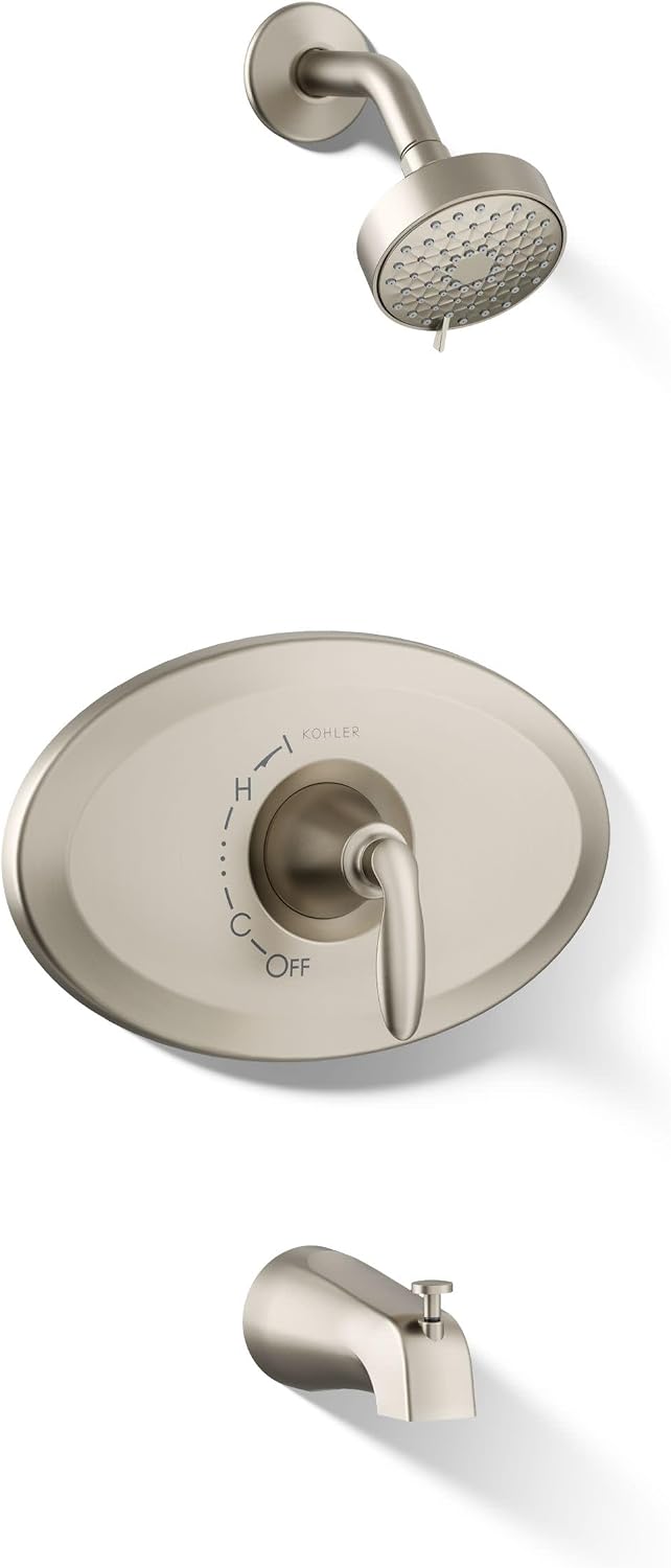 Kohler K-TS21948-4G-BN Remodel Rite-Temp Bath and Shower Trim Kit, 1.75 GPM, Vibrant Brushed Nickel