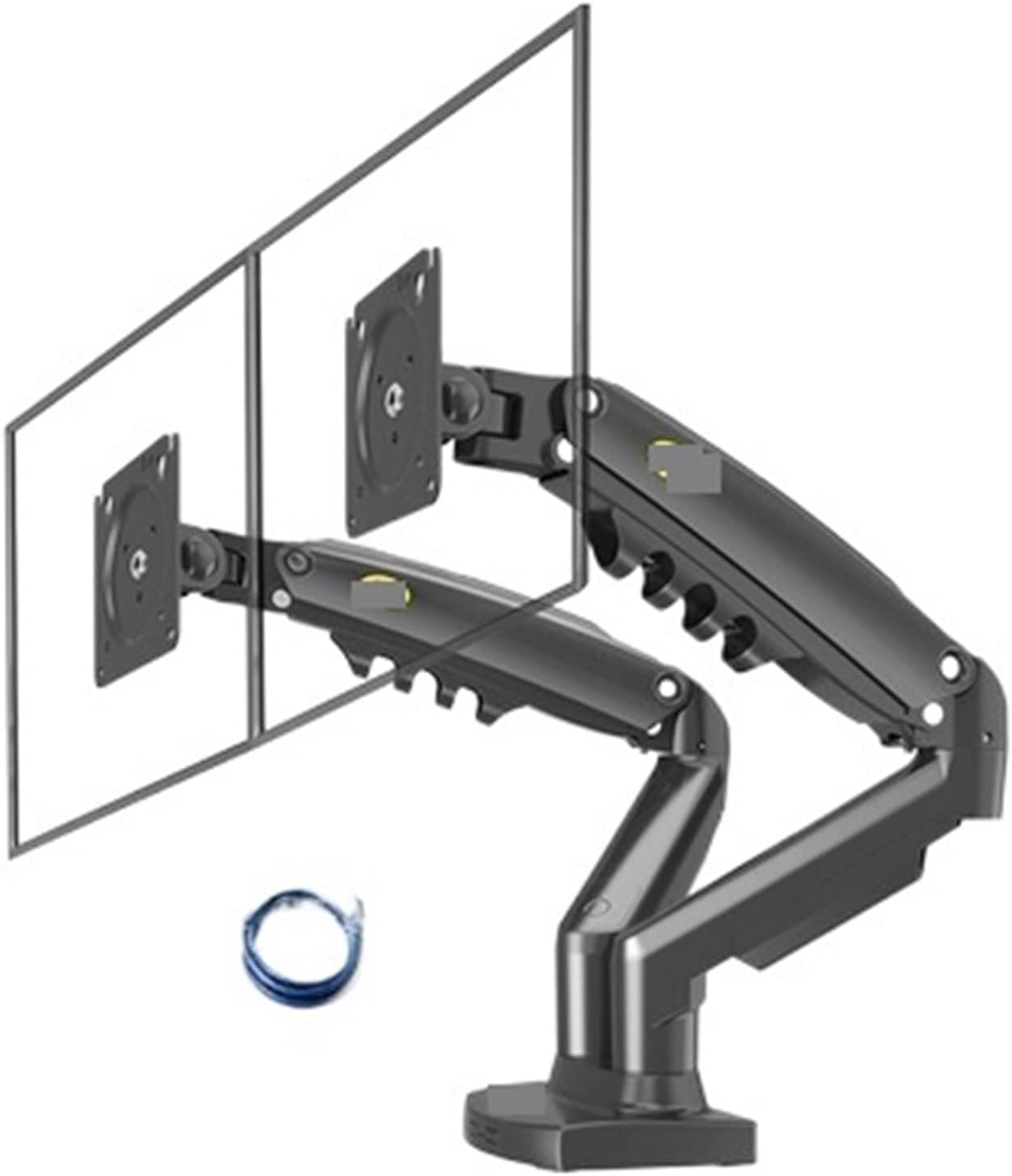 F160 Support USB3.0 27' 2-9KG Double Monitor Stand for No Hole Air Press Gas Strut Tv Mount Dual Sreen 360 Rotate Desktop(with 1pc USB 3 Cable)