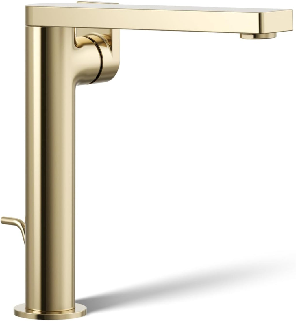 Kohler 73168-4-AF Composed® Tall Single-Handle Bathroom Sink Faucet with Lever Handle, 1.2 gpm, Vibrant French Gold