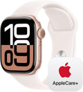 Apple Watch Series 10 [GPS 42mm] with Rose Gold Aluminium Case with Light Blush Sport Band - S/M. Fitness Tracker, ECG App, Always-On Retina Display, Water Resistant with AppleCare+ (2-years)