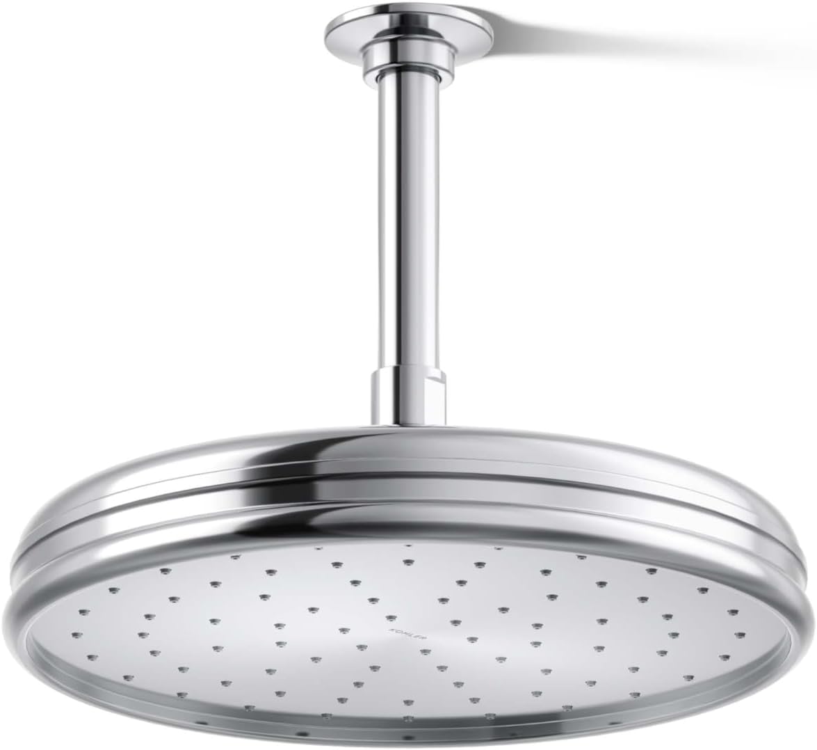 Kohler 13693-CP Traditional 10' single-function rainhead, 2.5 gpm, Polished Chrome