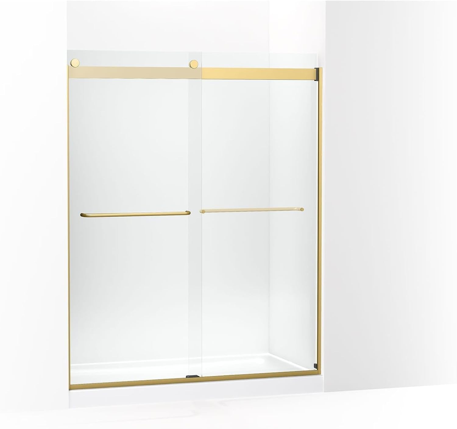 KOHLER Levity Sliding shower door, 74-in H x 56-5/8-59-5/8-in W, with 1/4-in thick Crystal Clear glass