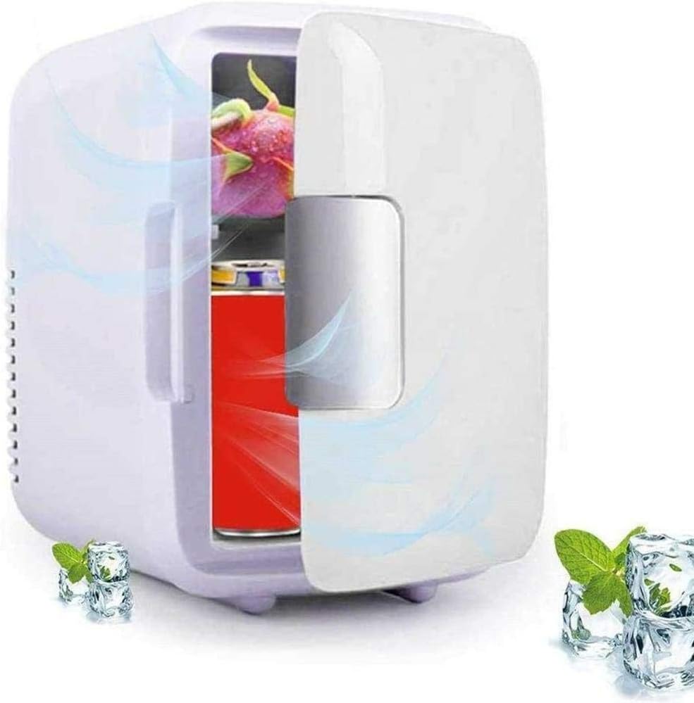 Mini Fridge 12V 4L Portable Car Refrigerator Mini Fridge Refrigerator Dual-Use Cooler Warmer Box Fridge Compressor Compatible with Office Yacht Truck RV (Color Name : Blue) (Blue)