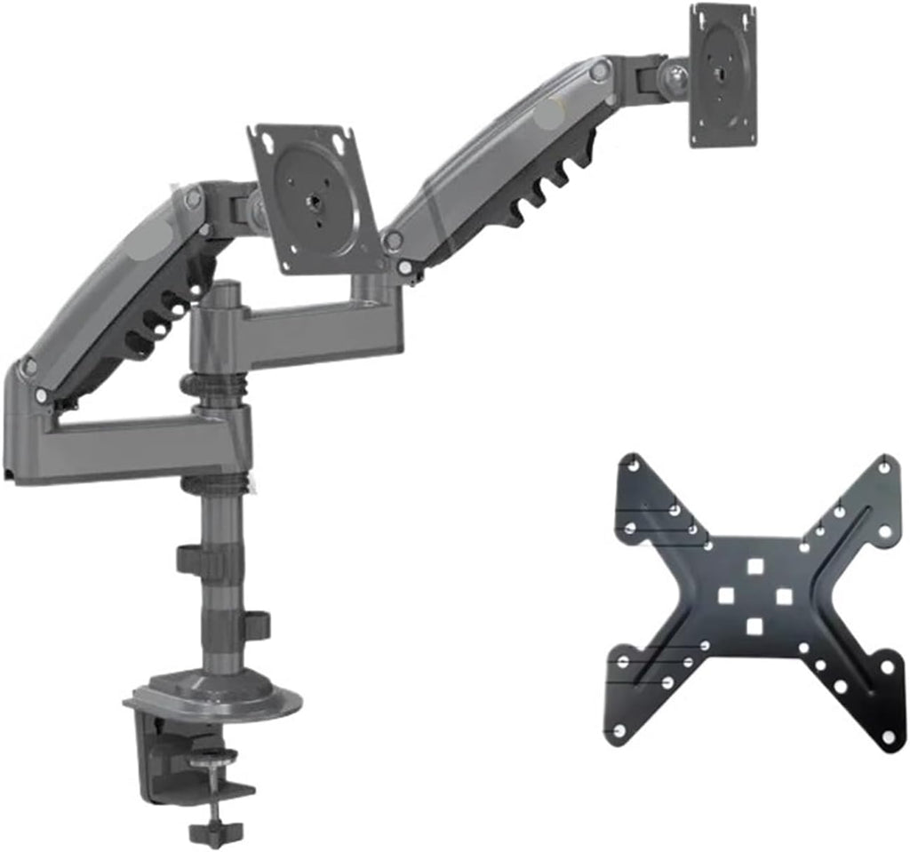 H180 17'-27' 22'-32' Dual Monitor Table Stand Gas Spring Full Motion LCD TV Stand 2-9 kg 2-12 kg Double Arm Clamp Stand(2-9kg VESA 200X200)