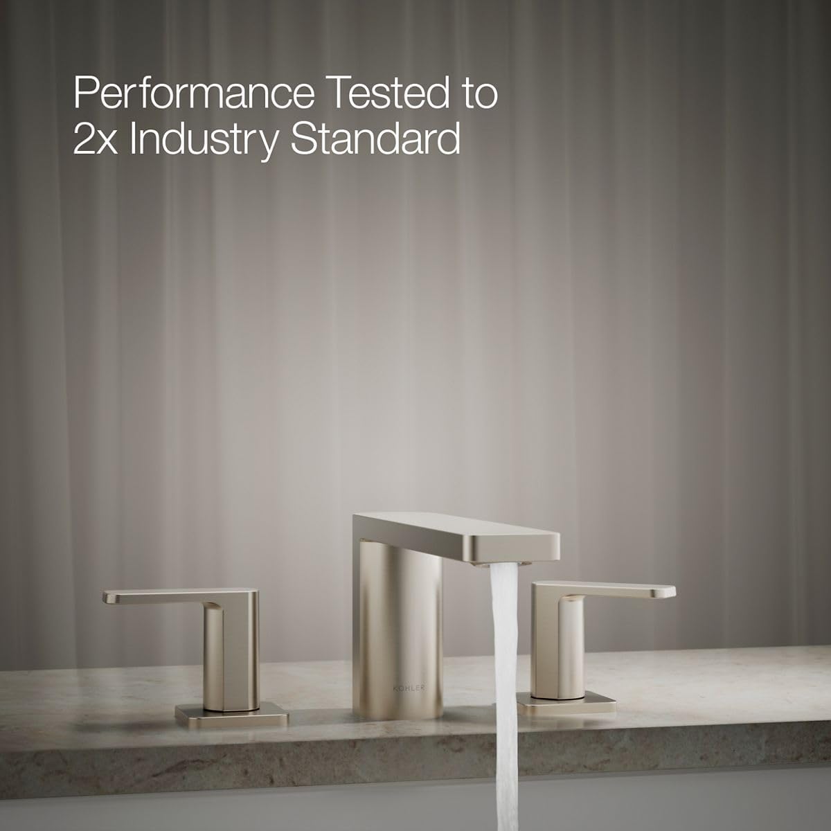 Kohler 27121-4-BN Parallel® Two-Handle Deck-Mount Bath Faucet, Vibrant Brushed Nickel