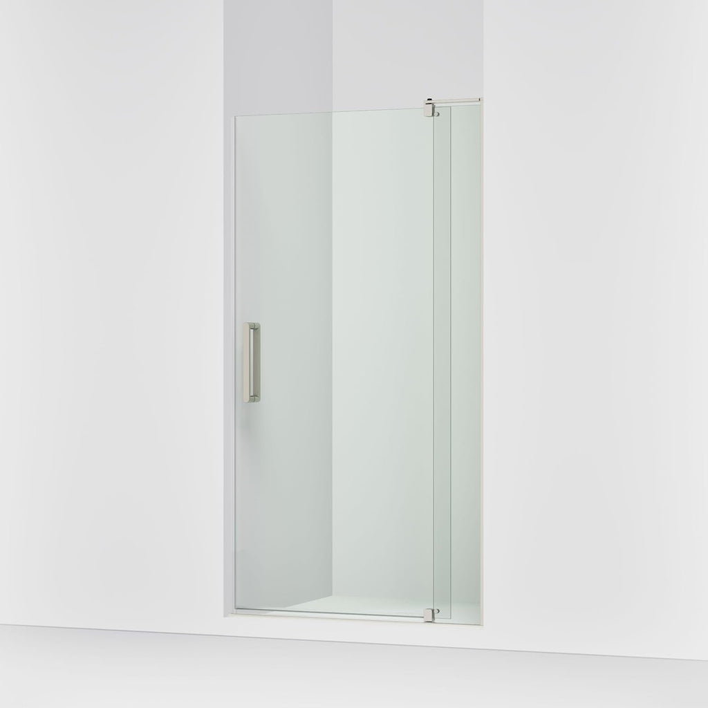 KOHLER pivot shower door, 74'H x 35-1/8-40'W, with 5/16' thick Crystal Clear glass