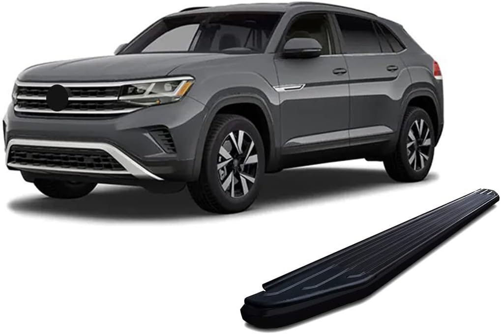 Black Horse PEERLESS Running Boards Black Compatible with 2018-2024 Volkswagen Atlas-PR-W2076BK