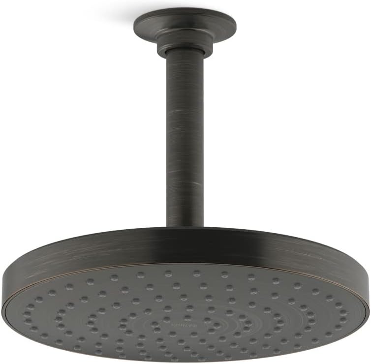 KOHLER 76464-Y-2BZ Awaken 8 Inch Single-Function Rain SHOWERHEAD, 8' Fixed Round Rainfall SHOWERHEAD, 2.5 GPM, Oil-Rubbed Bronze