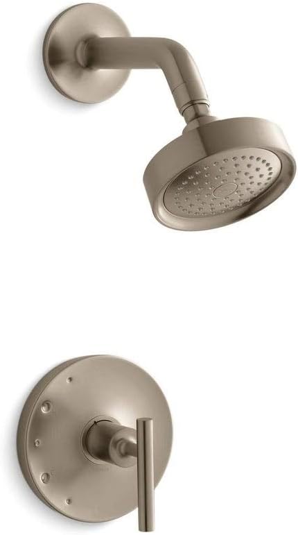 KOHLER TS14422-4-BN Purist Rite-Temp Shower Valve Trim with Lever Handle and 2.5 GPM Showerhead
