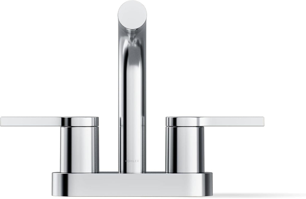KOHLER K-33591-4N-CP Elate® Centerset Bathroom Sink Faucet, Durable Brass, Contemporary Look, Easy Maintenance, Bathroom Faucets, 0.5 GPM, Polished Chrome