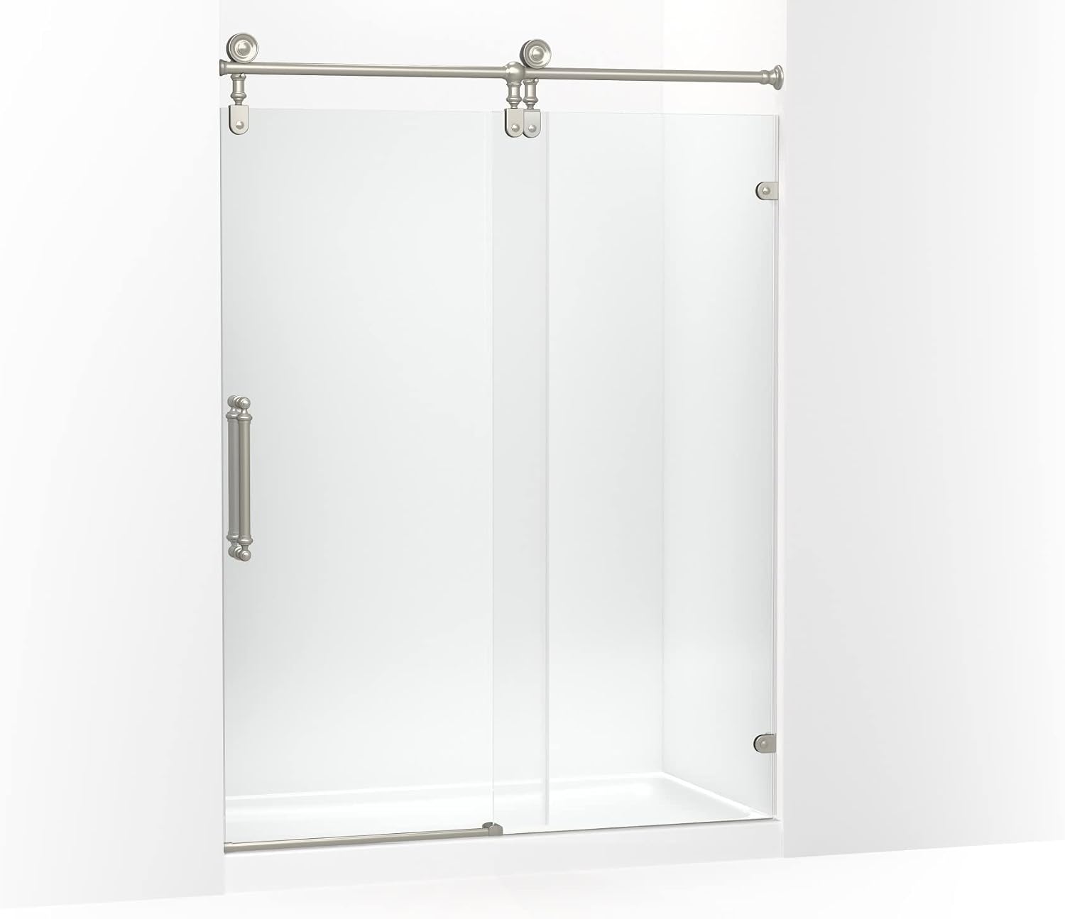 Kohler K-701725-10L-BN Artifacts 80-7/8' Sliding Shower Door with 3/8'-Thick Glass, Vibrant Brushed Nickel