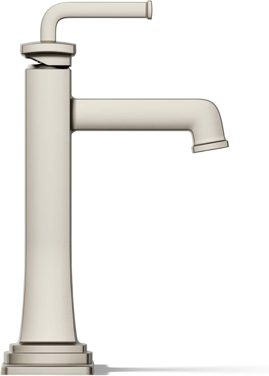 KOHLER K-26430-4K-BN Riff Tall Single-Handle Bathroom Sink Faucet, 1.0 GPM, Single-Hole, Modern Classic Design, Vibrant Brushed Nickel