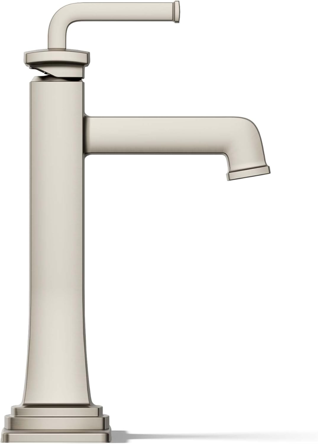 KOHLER K-26430-4K-BN Riff Tall Single-Handle Bathroom Sink Faucet, 1.0 GPM, Single-Hole, Modern Classic Design, Vibrant Brushed Nickel