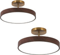Mid Century Modern LED Ceiling Lighting Wood Art Decoration 15.6-inch White Light 2-Pack Nordic Modern Retro Lamp Round Pendant Lights for Dining Room Farmhouse Bedroom