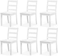 NAFORT Wood Dining Chairs Set of 6, High Ladder Back Kitchen Side Chair with Solid Rubber Wood Legs, Max Load of 400 Lbs, Modern Restaurant Chairs for Kitchen and Dining, Home Workspace