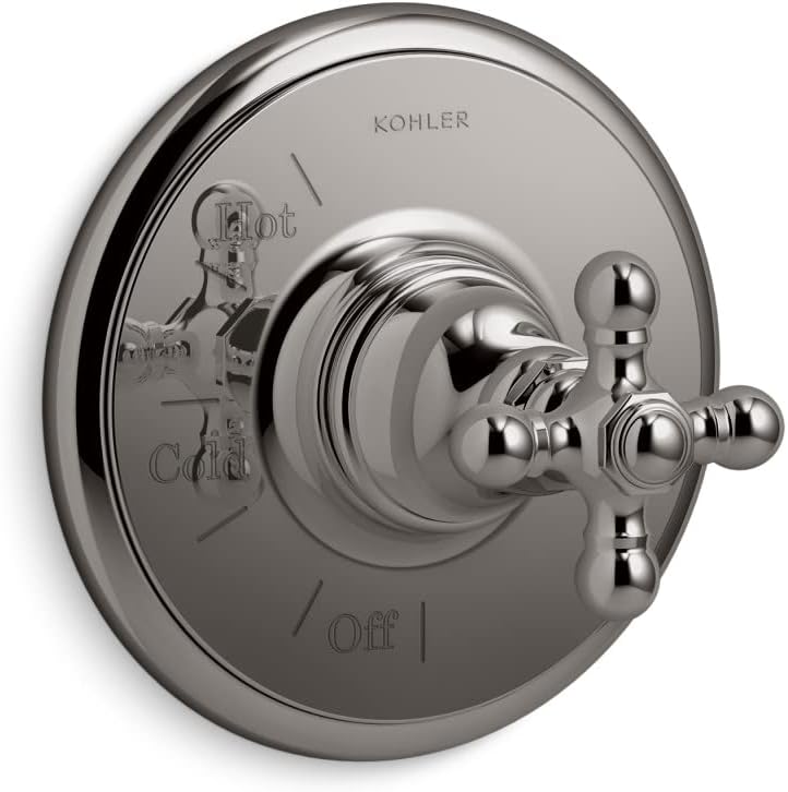 KOHLER TS72767-3-TT Artifacts Rite-Temp Valve Trim With Cross Handle, Vibrant Titanium
