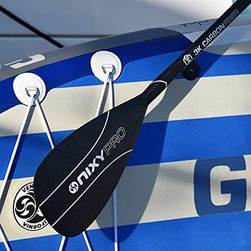 NIXY Full Carbon Fiber SUP Paddle – Adjustable 3 Piece Pro Paddle with ABS Blade Edge for Stand Up Paddle Board – Durable, Lightweight Floating Paddle