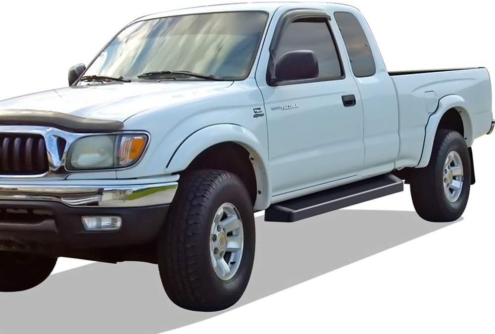 APS Black Running Boards Style Compatible with Toyota Tacoma 1995-2004 Extended Xtra Cab (4WD or Prerunner 2WD 4WD) (Nerf Bars Side Steps Side Bars)