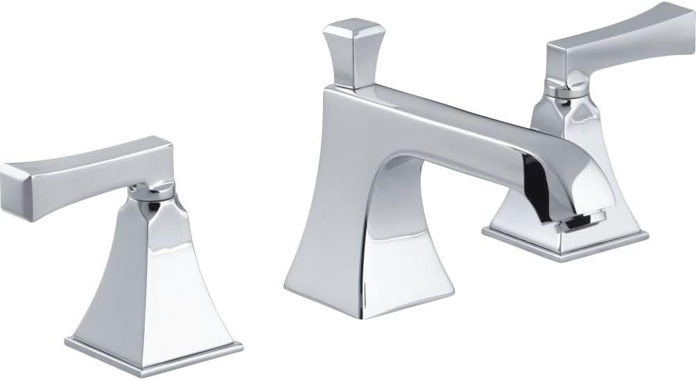 Kohler K-454-4V-CP Memoirs Widespread Lavatory Faucet with Stately Design, Polished Chrome