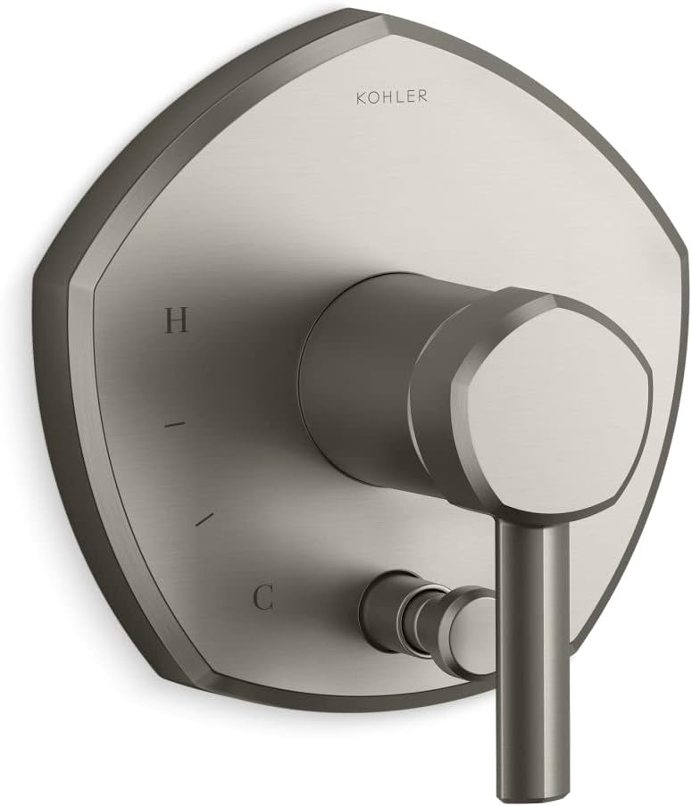 Kohler T27044-4-BN OCCASION™ Rite-Temp® shower valve trim with diverter and lever handle, Vibrant Brushed Nickel