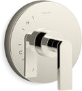 KOHLER TS73115-4-SN Composed Rite-Temp Valve Trim With Lever Handle, Vibrant Polished Nickel